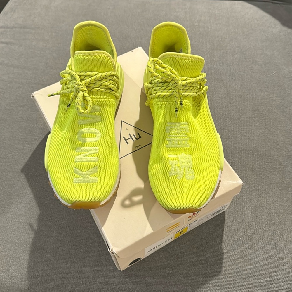 adidas NMD Hu Trail Pharrell Now Is Her Time Solar Yellow Human Races Size 8